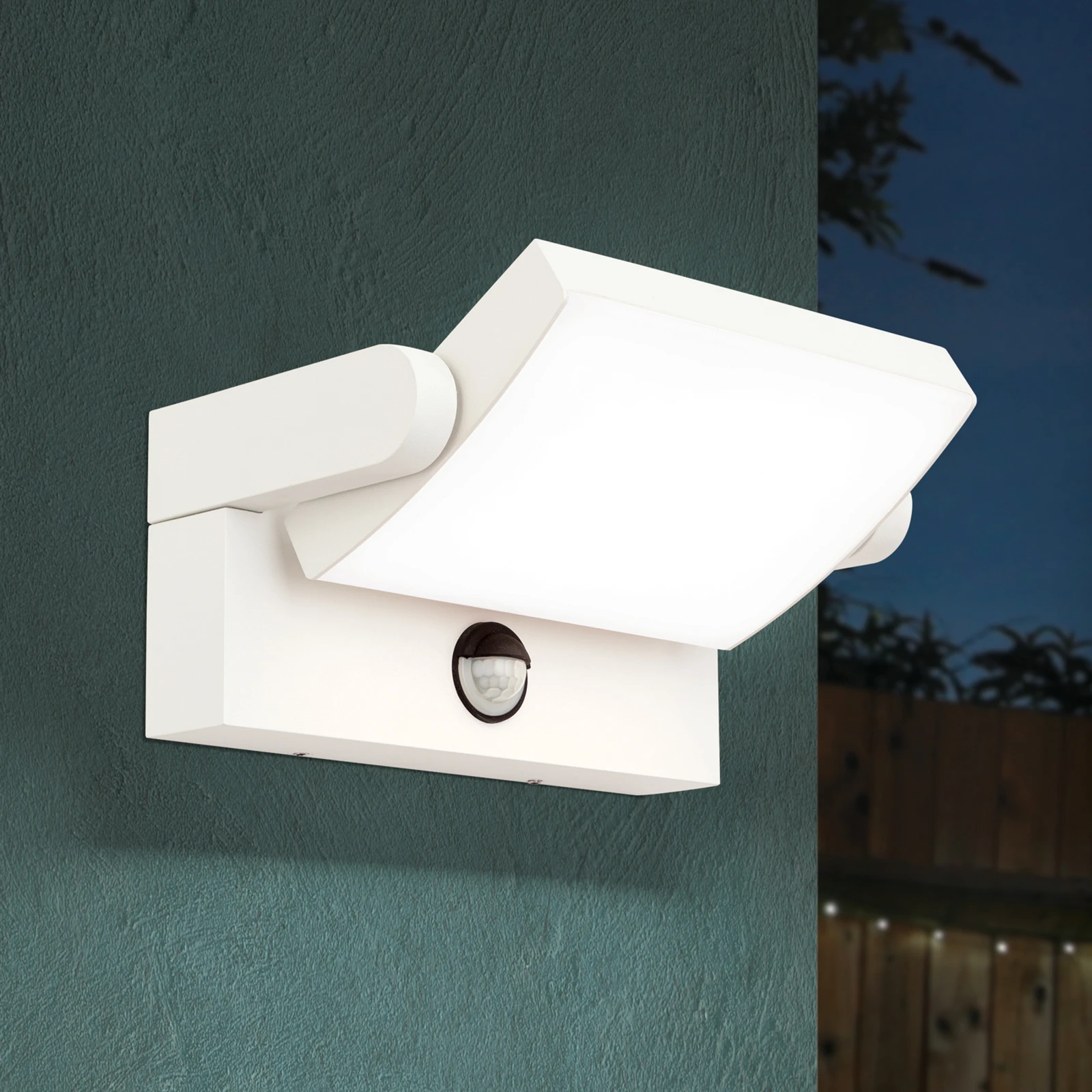 LED-Außenwandleuchte Ginger mit Sensor, weiß, IP54