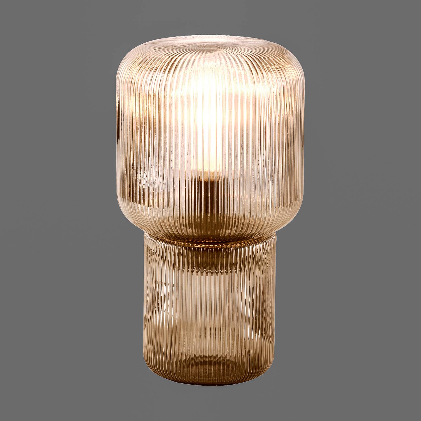 Mashi asztali lámpa üvegből, borostyán