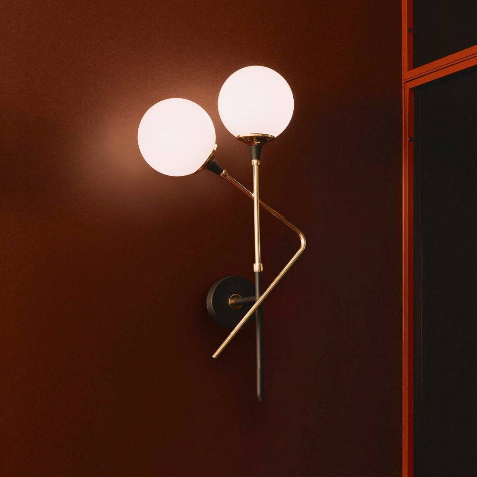 Stilnovo Wandlampe Galassia, goldfarben, 2-flg., oben/rechts günstig online kaufen