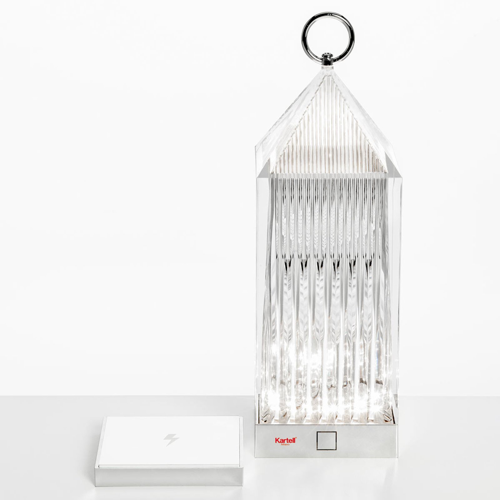 Kartell Lantern LED table lamp, transparent IP54