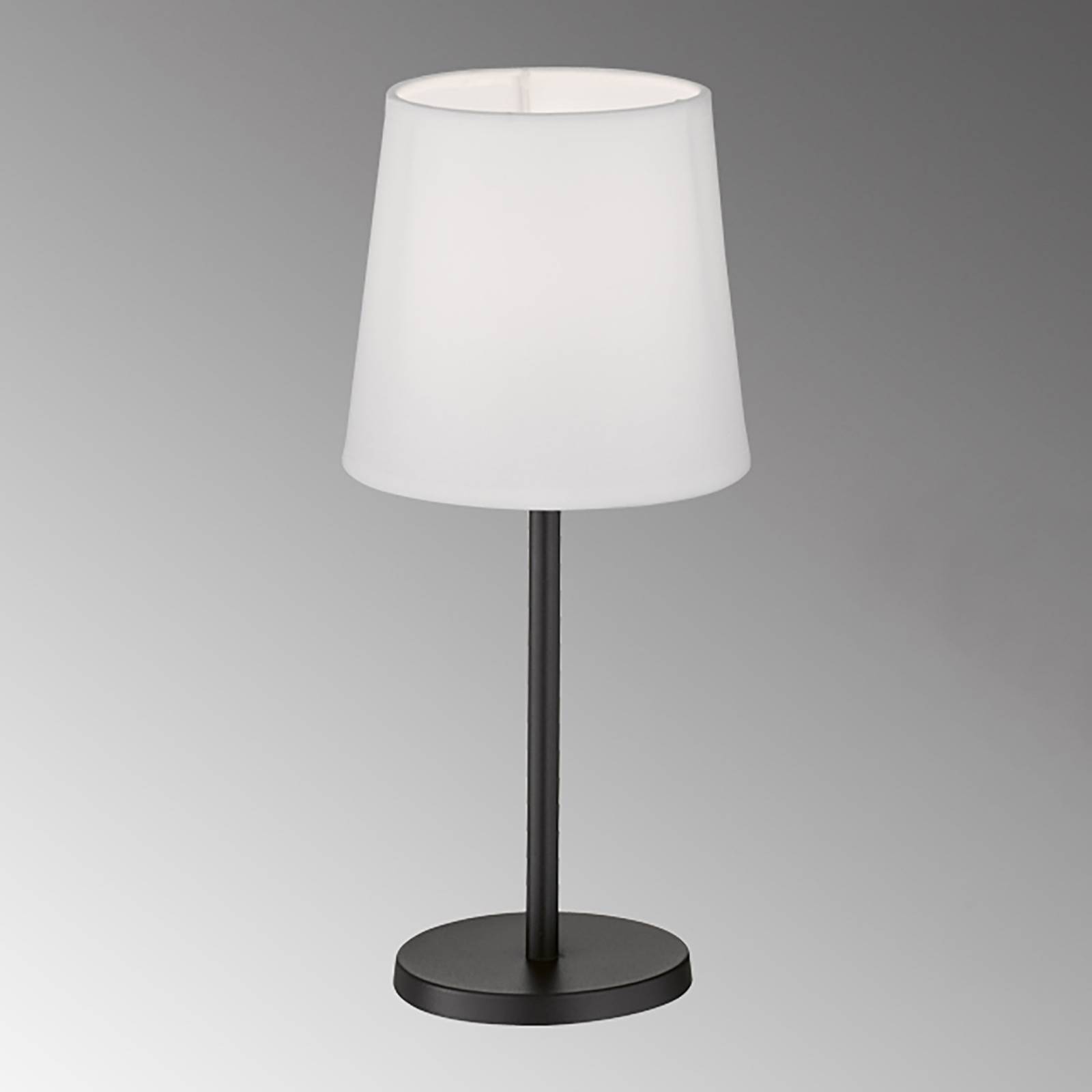 Image of FH Lighting Lampe à poser Eve, abat-jour tissu, noir/blanc 4052231501067