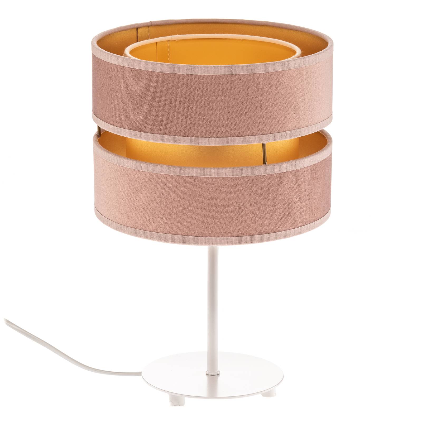 Lampe à poser Golden Duo h 30 cm rose clair/doré