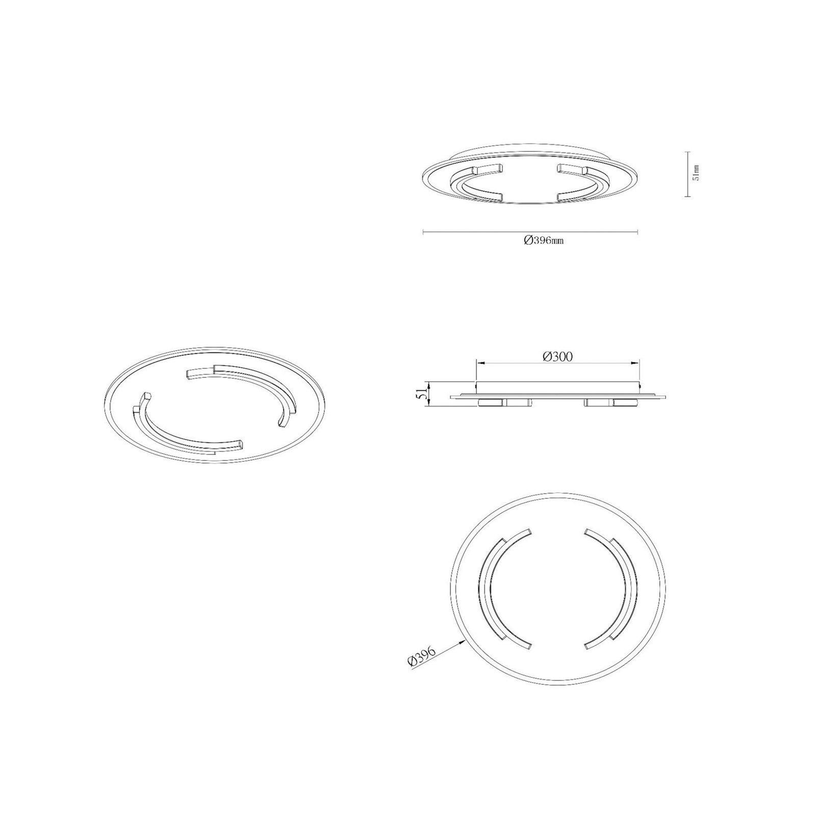 Candeeiro de teto LED Andreas, redondo, Ø 40 cm, dourado mate