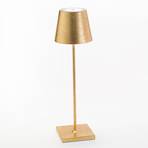 Zafferano Poldina LED table lamp battery decor gold