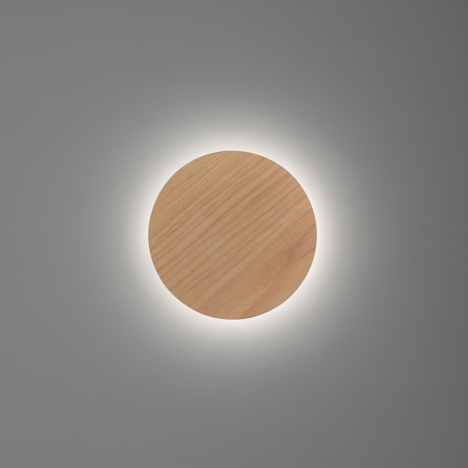 LED nástenné svietidlo na batérie Puntua Ø 18 cm vzhľad dreva