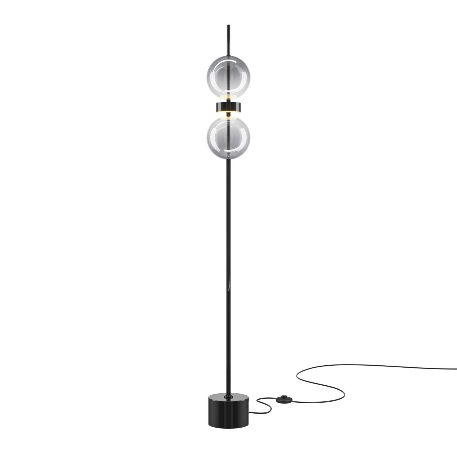 LED-Stehleuchte DOUBLE MOON, schwarz/rauchgrau, Höhe 146 cm