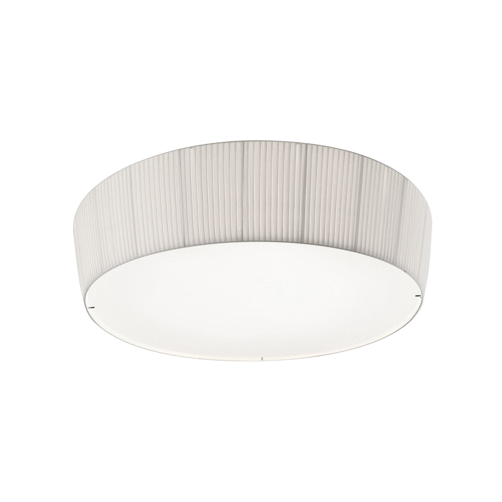 Candeeiro de teto LED Bover Plafonet, Ø 60 cm, branco, alumínio/tecido