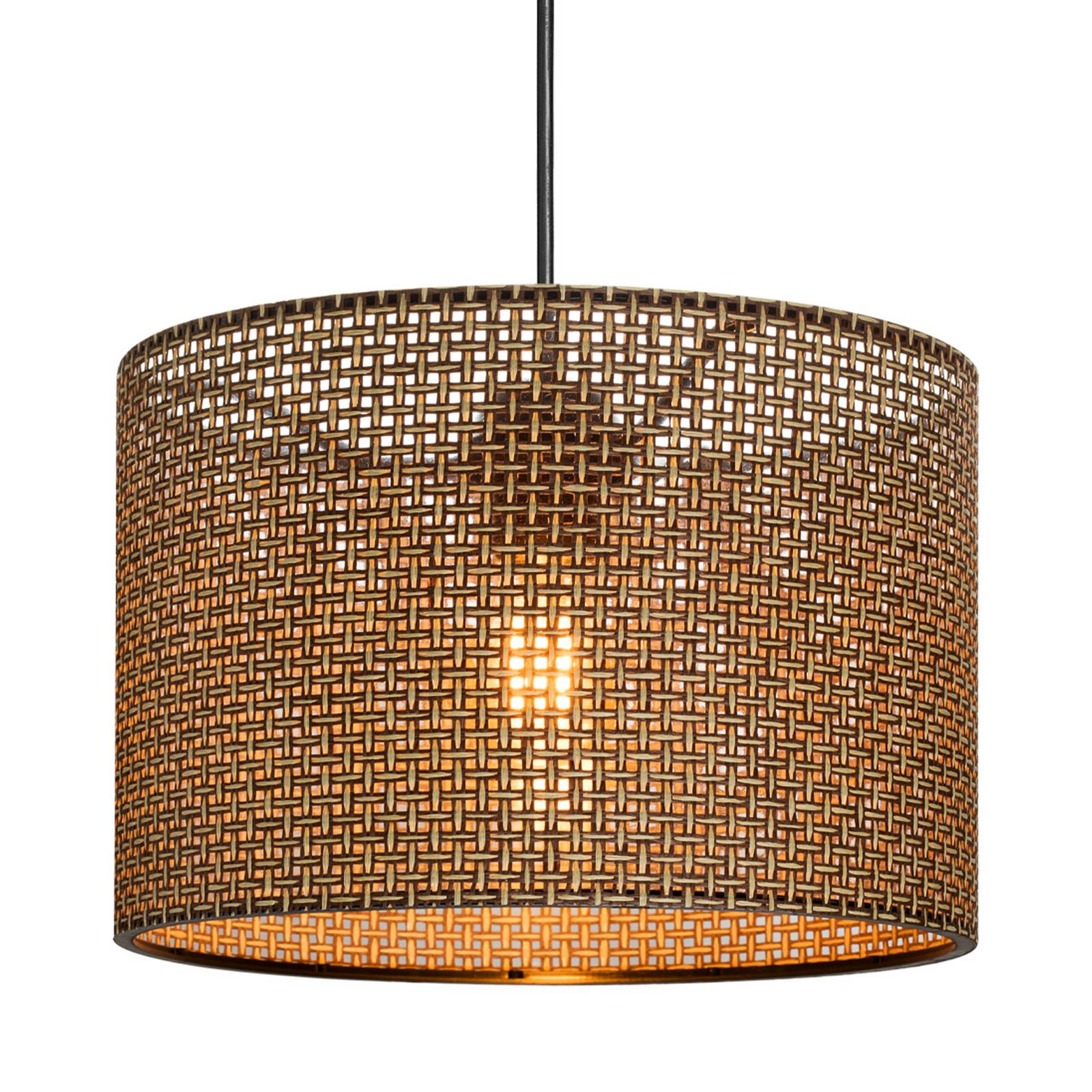 Hängeleuchte Nara, braun gemustert, Stoff, Ø 30 cm günstig online kaufen