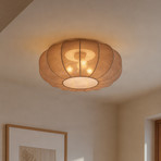 Lindby laelamp Helin, pruun, Ø 60 cm, tekstiil, 3 x E27
