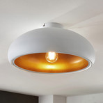 Lindby plafondlamp Gerwina, wit/goud, metaal, 40 cm, E27