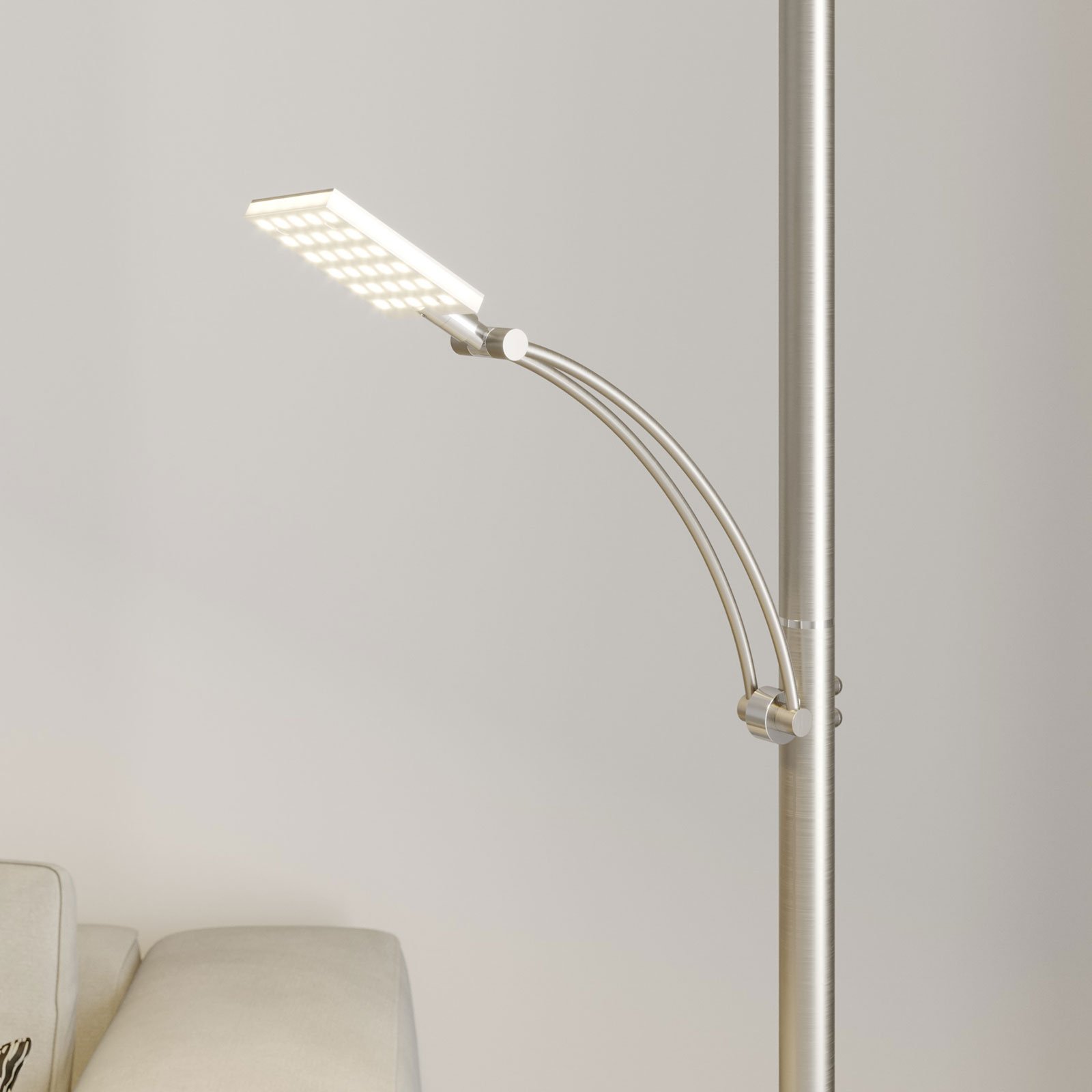 Parthena LED Candeeiro de Pé Nickel - Lucande