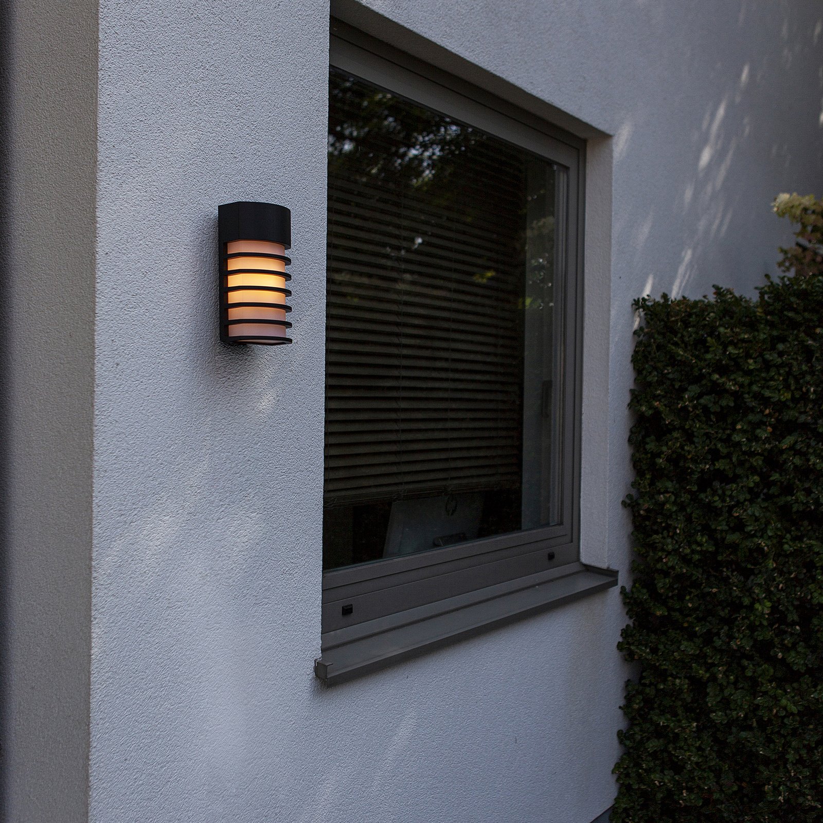 Fulton outdoor wall light with louvre design