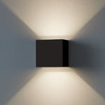 LED-utomhusvägglampa Calpino 3, svart, bredd 10 cm, 2 lampor.