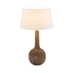 Tischleuchte VEZZANA, natur/écru, Höhe 47 cm, Mangoholz, E27