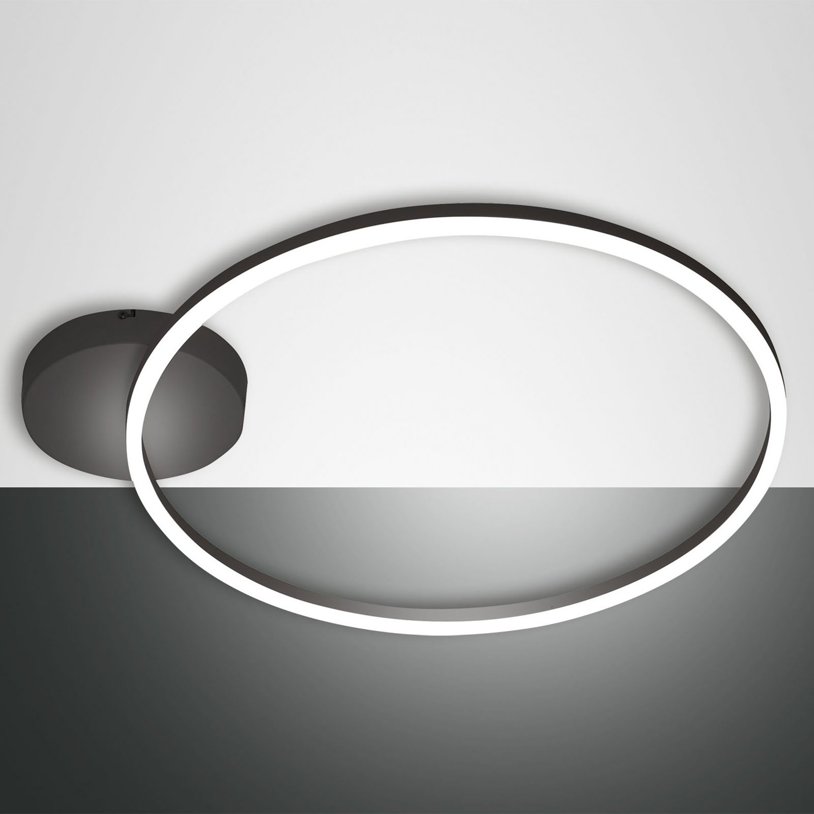 Fabas Luce Giotto LED ceiling light, 1-bulb, black, for Living / Dining Room, metal, methacrylate, 36 W, energy efficiency: A+, L: 69 cm, H: 7 cm