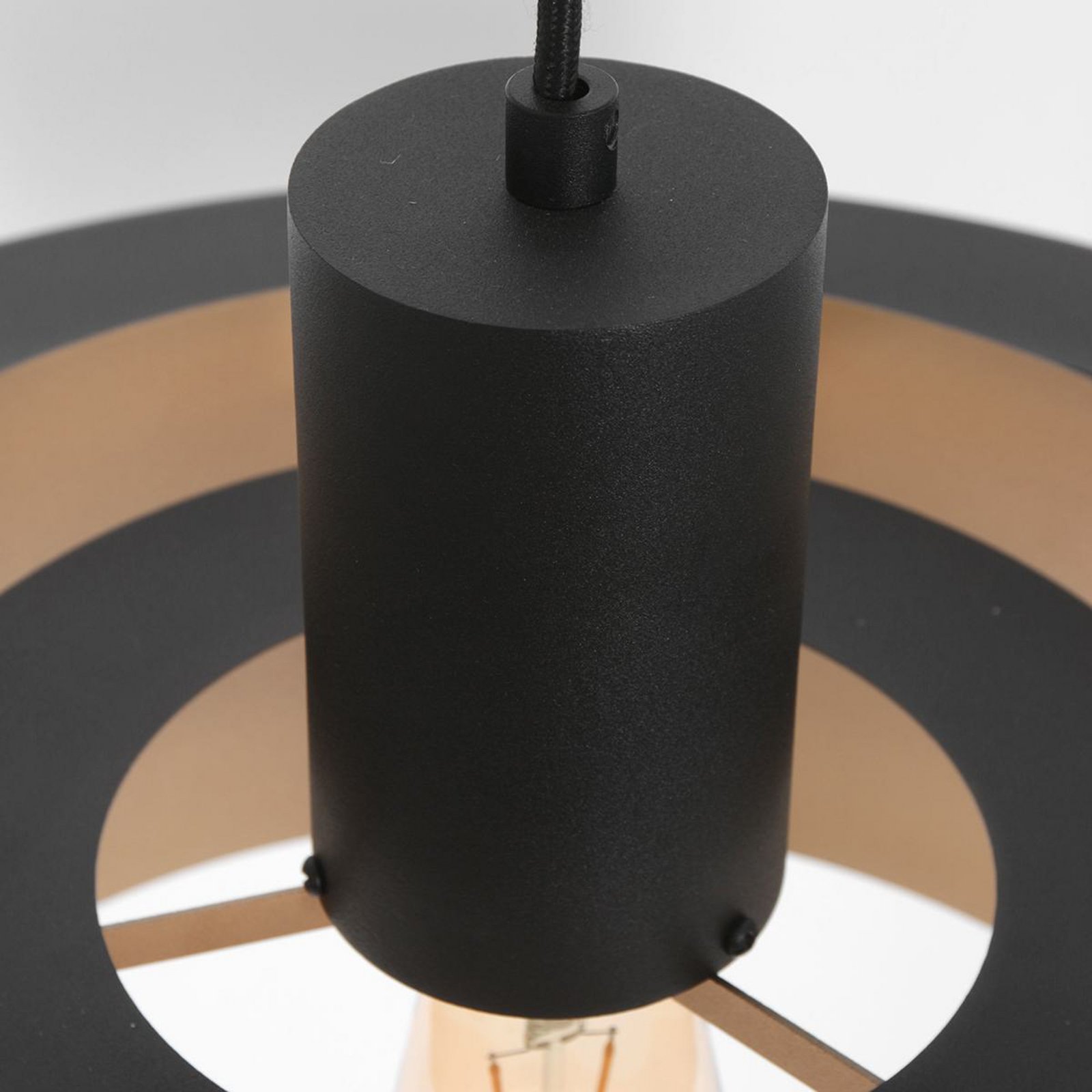 Hängeleuchte Flinter, schwarz, Metall, Ø 50 cm, E27