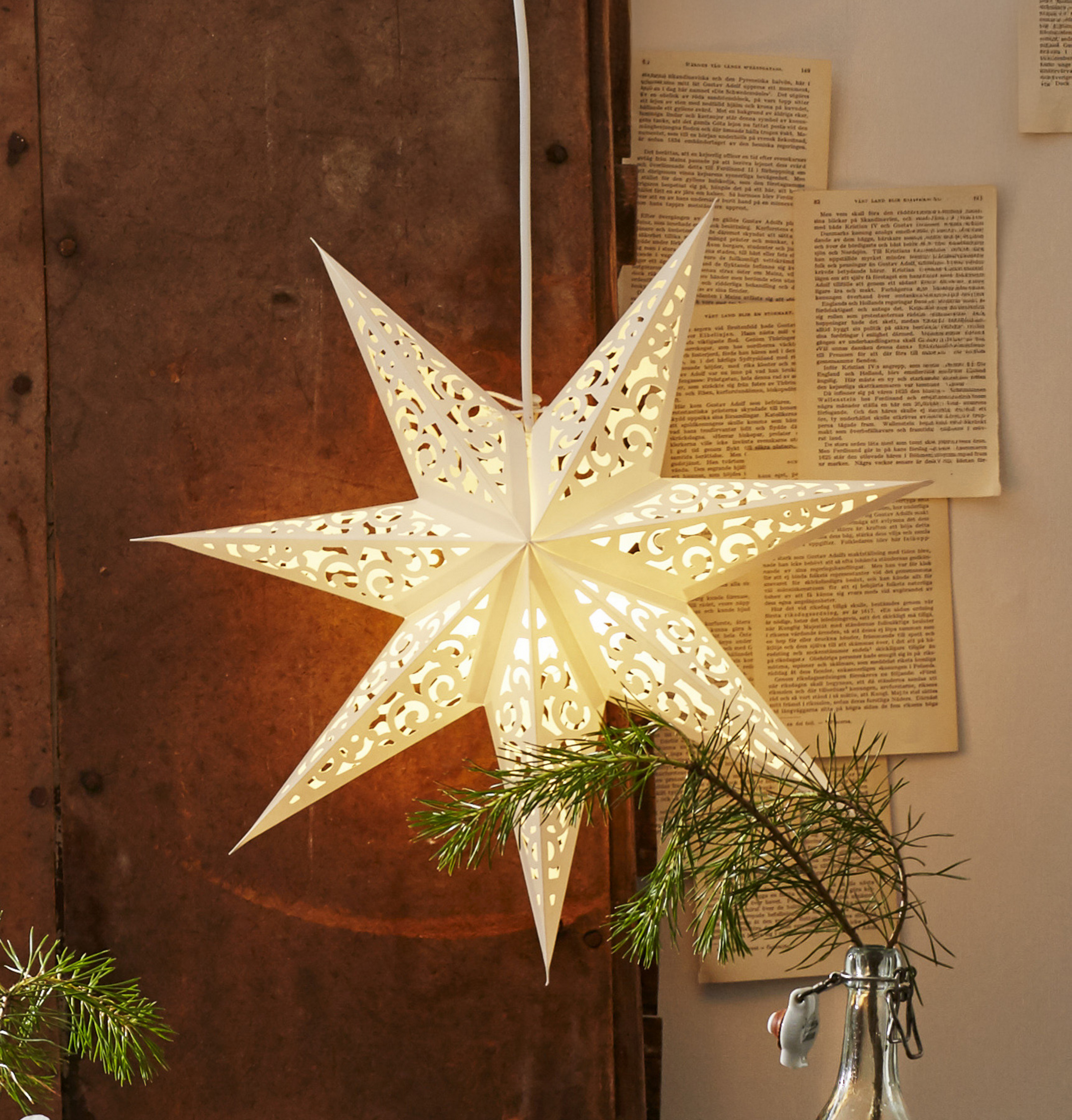 Estrella de papel Lace, Ø 45 cm, blanca, sin iluminación