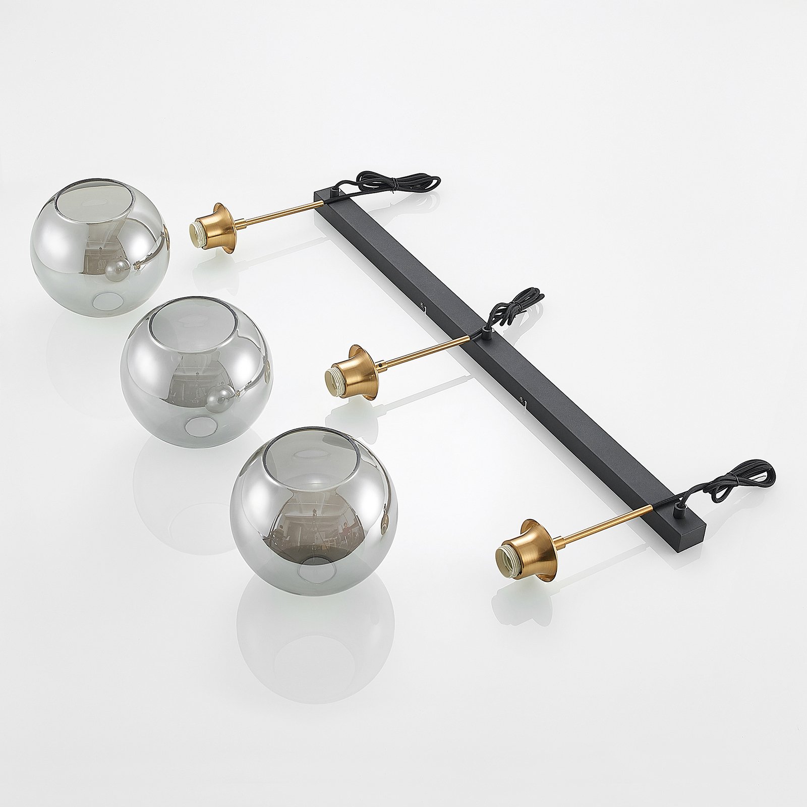 Hiwana 3 Suspension Smoke/Brass - Lindby