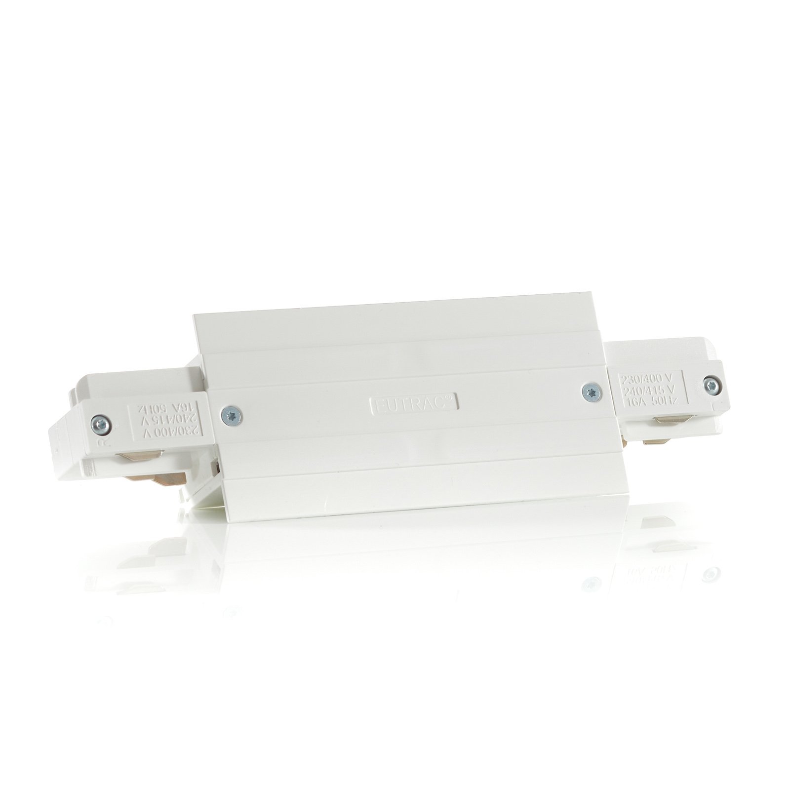 Eutrac I-connector for recessed track, white