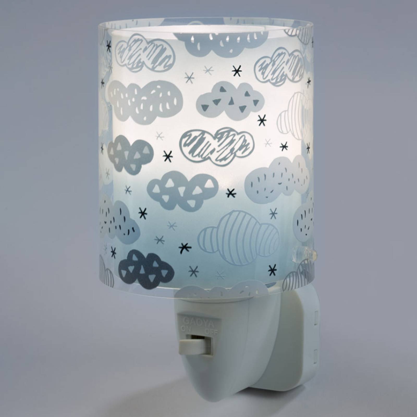 Dalber LED nachtlamp Clouds met schakelaar, blauw - Klem -/ stekkerlamp - Kinderkamer - kunststof