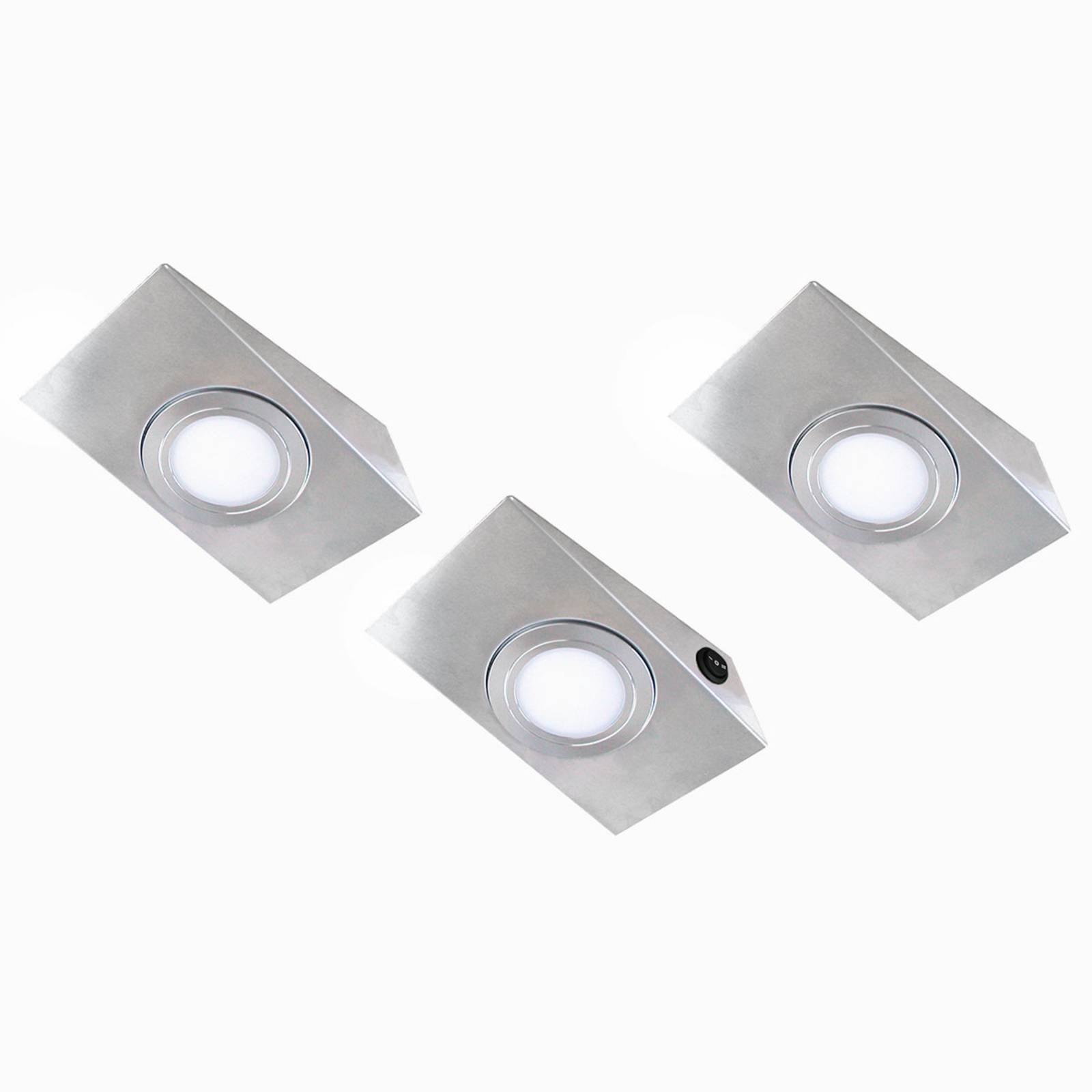 Evotec 3 lampes meuble LED Keili interrupteur 2 niveaux