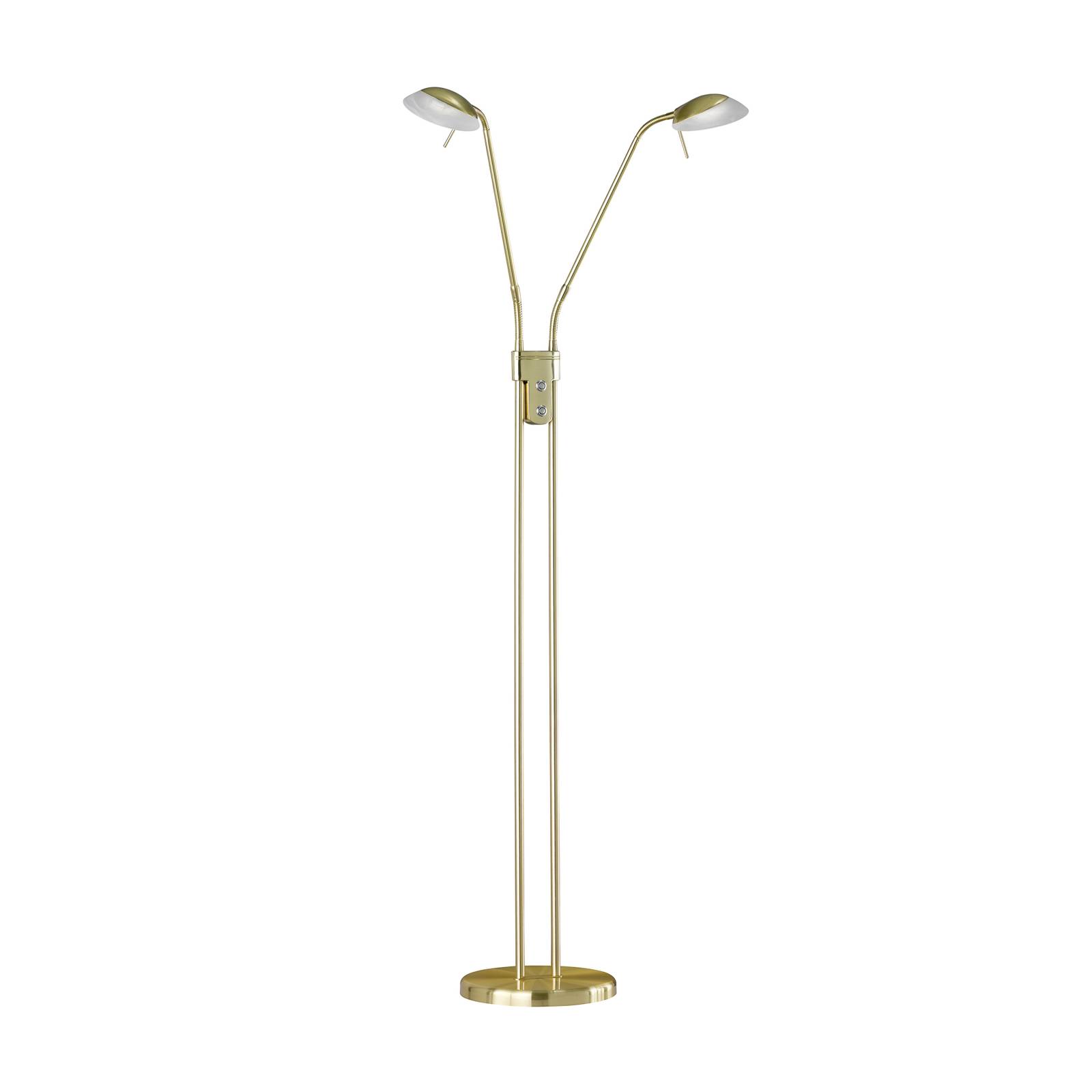 LED-Stehleuchte Pool, messingfarben, Höhe 160 cm, 2-flg.