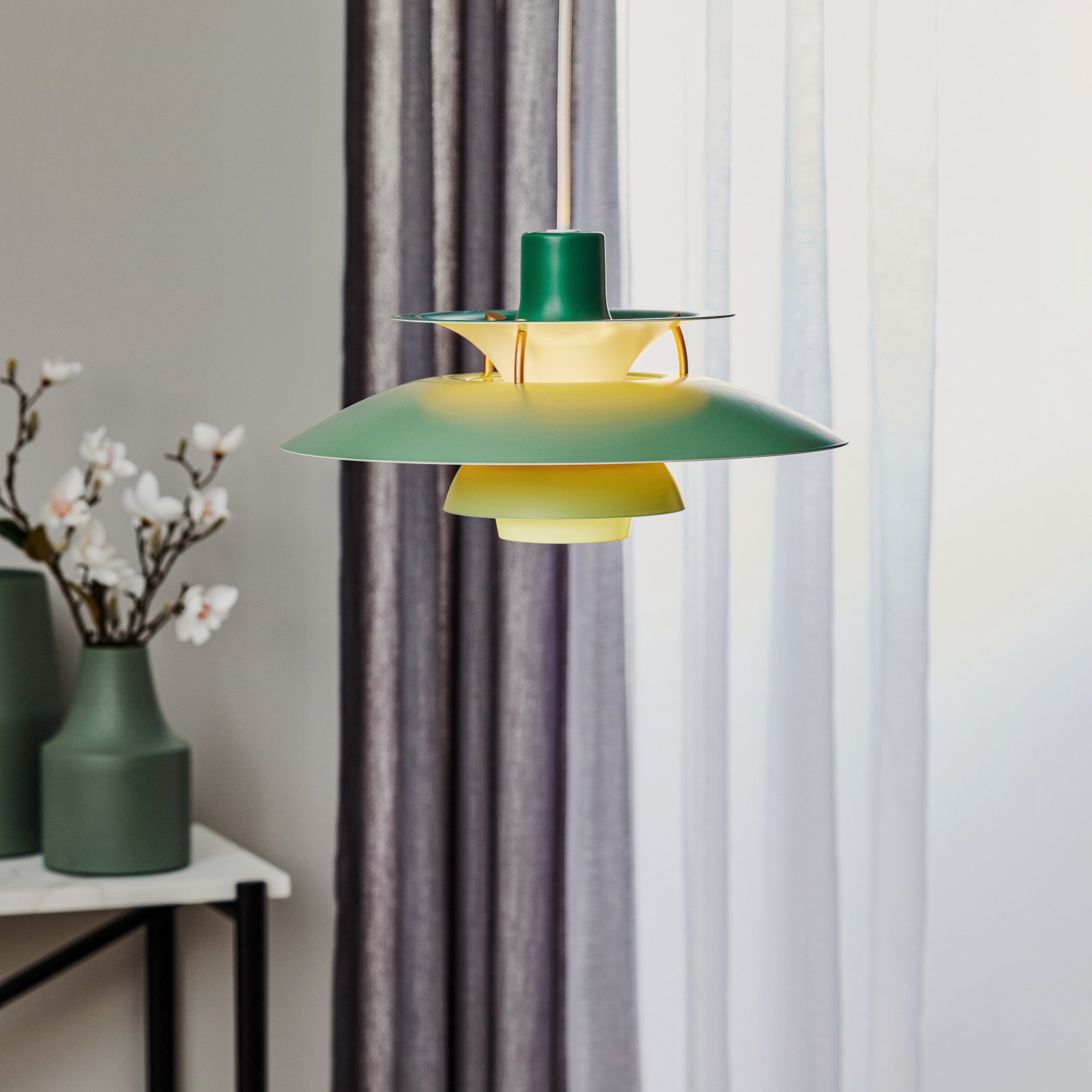 Louis Poulsen PH 5 Mini – lampa wisząca, zielona