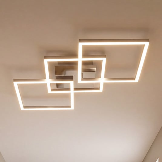 LED-Deckenleuchte Frame step-dim chrom-alu 76x37cm