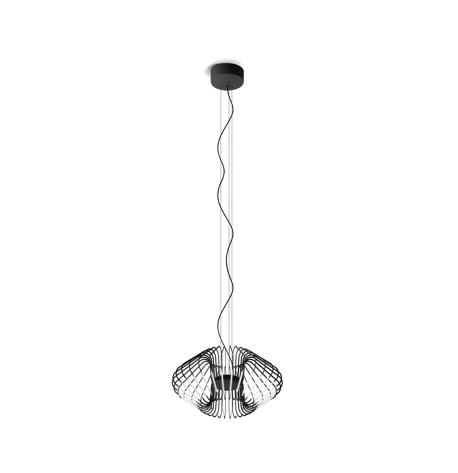 Filo LED pendant light, titanium-coloured, metal, Ø 50 cm, 2,700 K