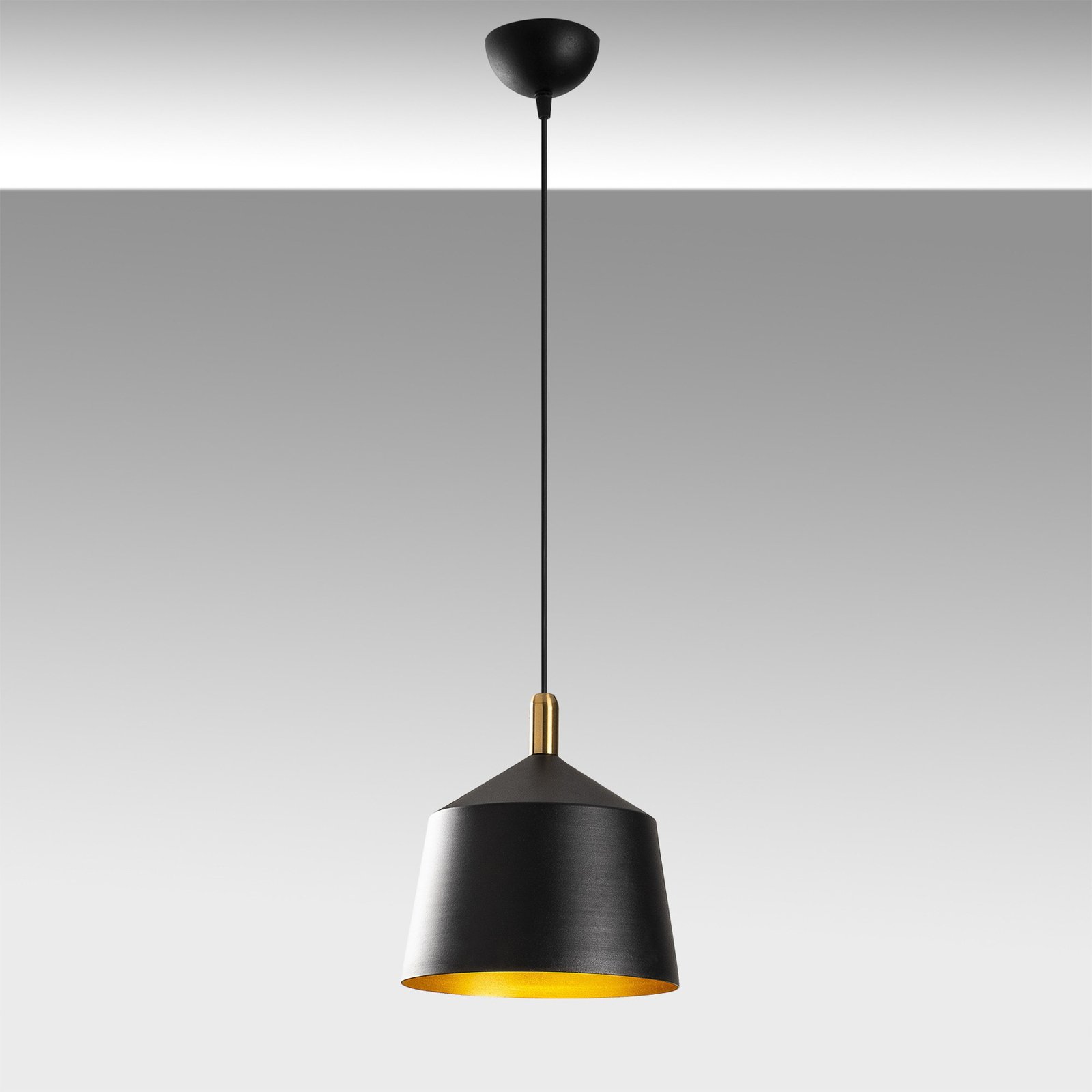 Hanglamp Saglam 3720 1-lamp Ø25cm zwart/goud