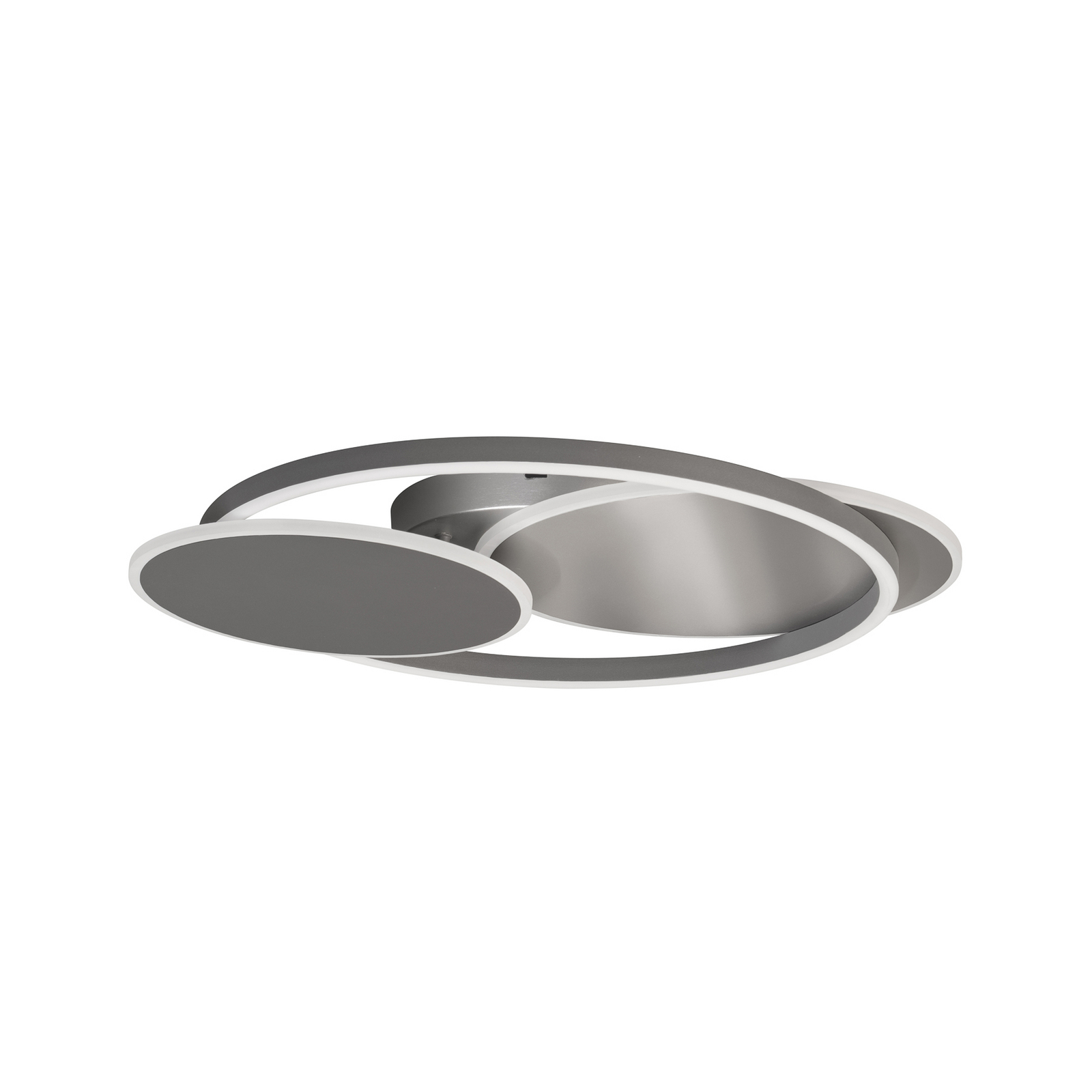 LED-Deckenlampe Lunea, Ø 66 cm, silberfarben, Metall, CCT