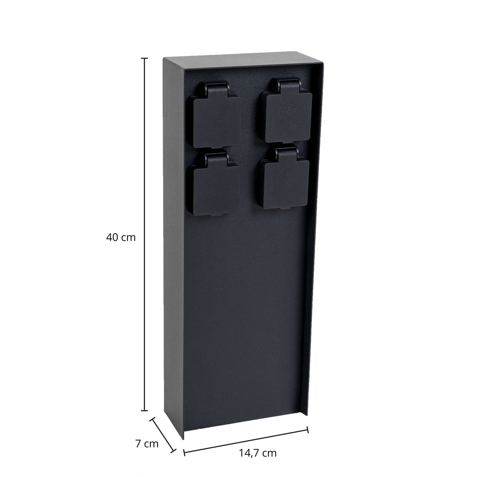 Energetický stĺp Prios Foranda, 4 kusy, čierny, 40 cm