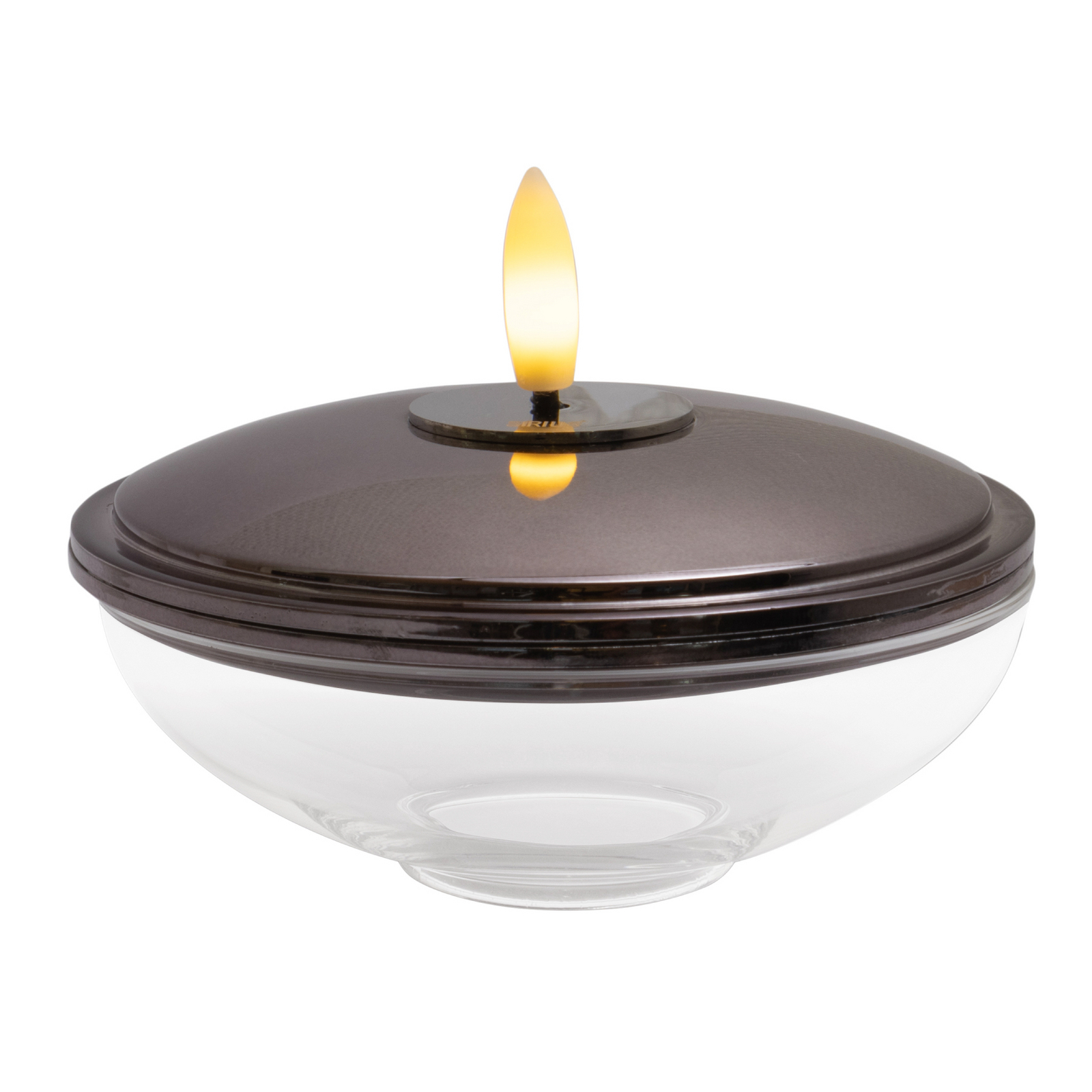 Lámpara decorativa LED Lia, negro niquelado, batería, cristal, plástico Lámpara decorativa LED Lia, negro niquelado, batería, cristal, plástico