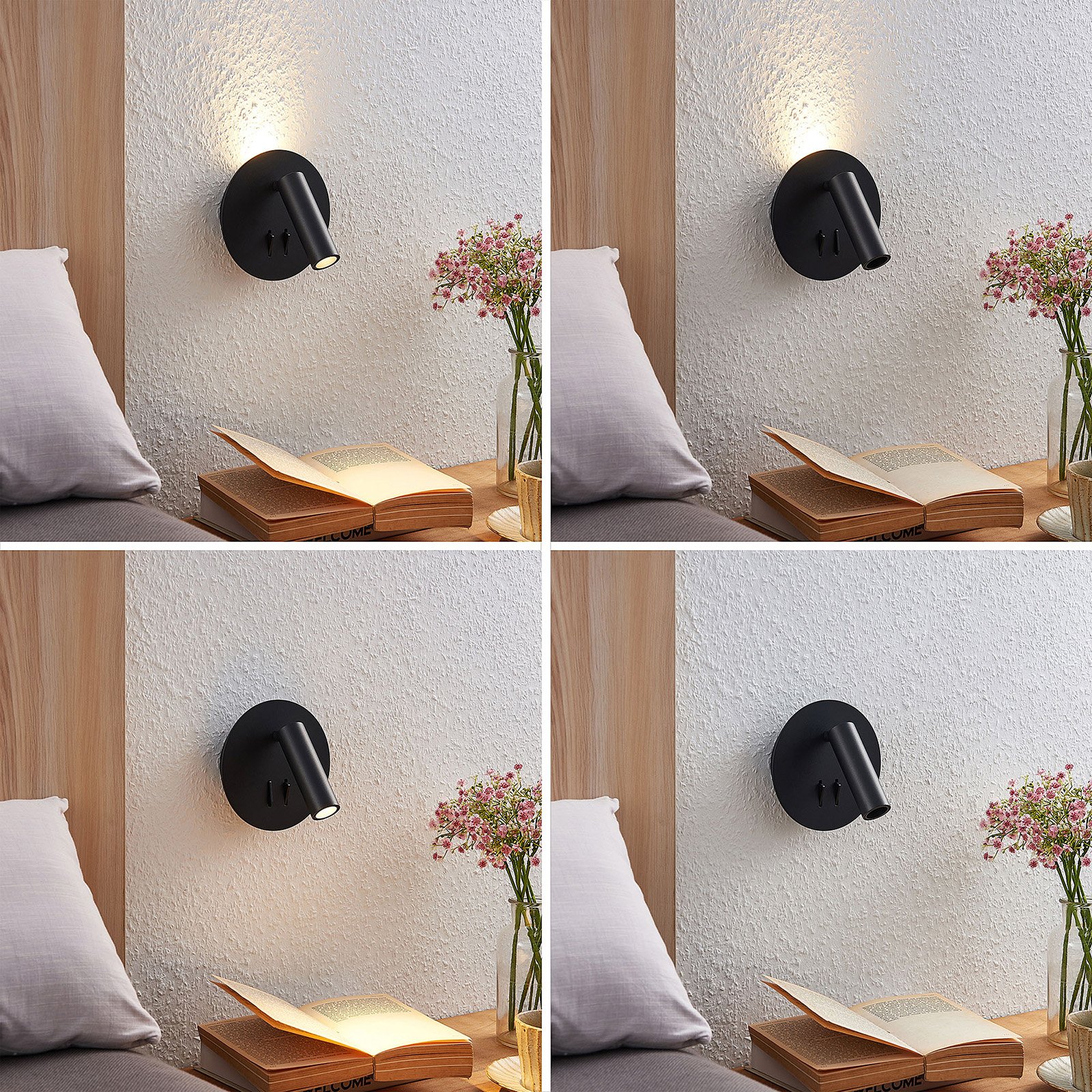 Magya LED 2 RoundCandeeiro de Parede Black - Lucande