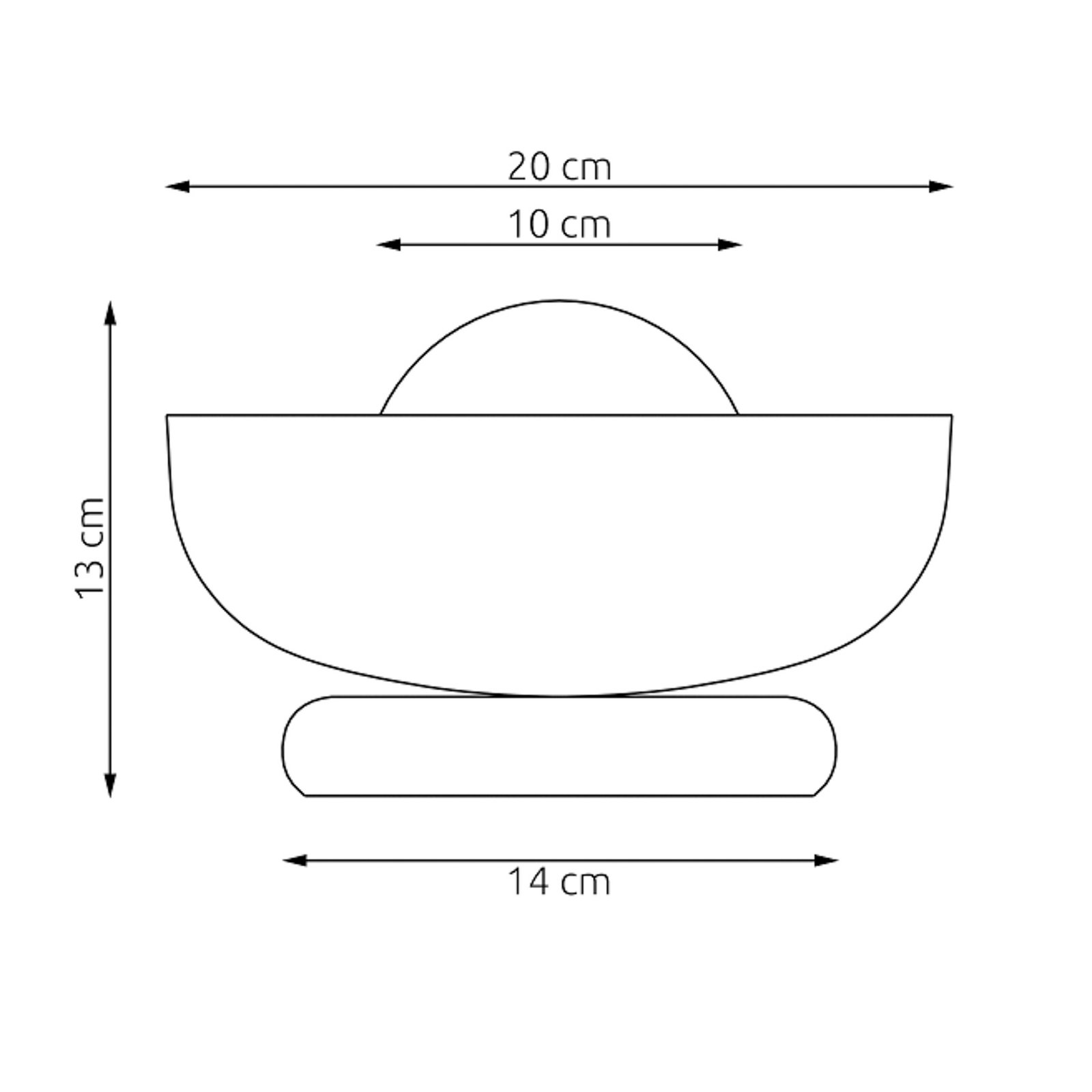 Lámpara de mesa Ozzy LN1, beige, acero/vidrio, altura 13 cm, G9