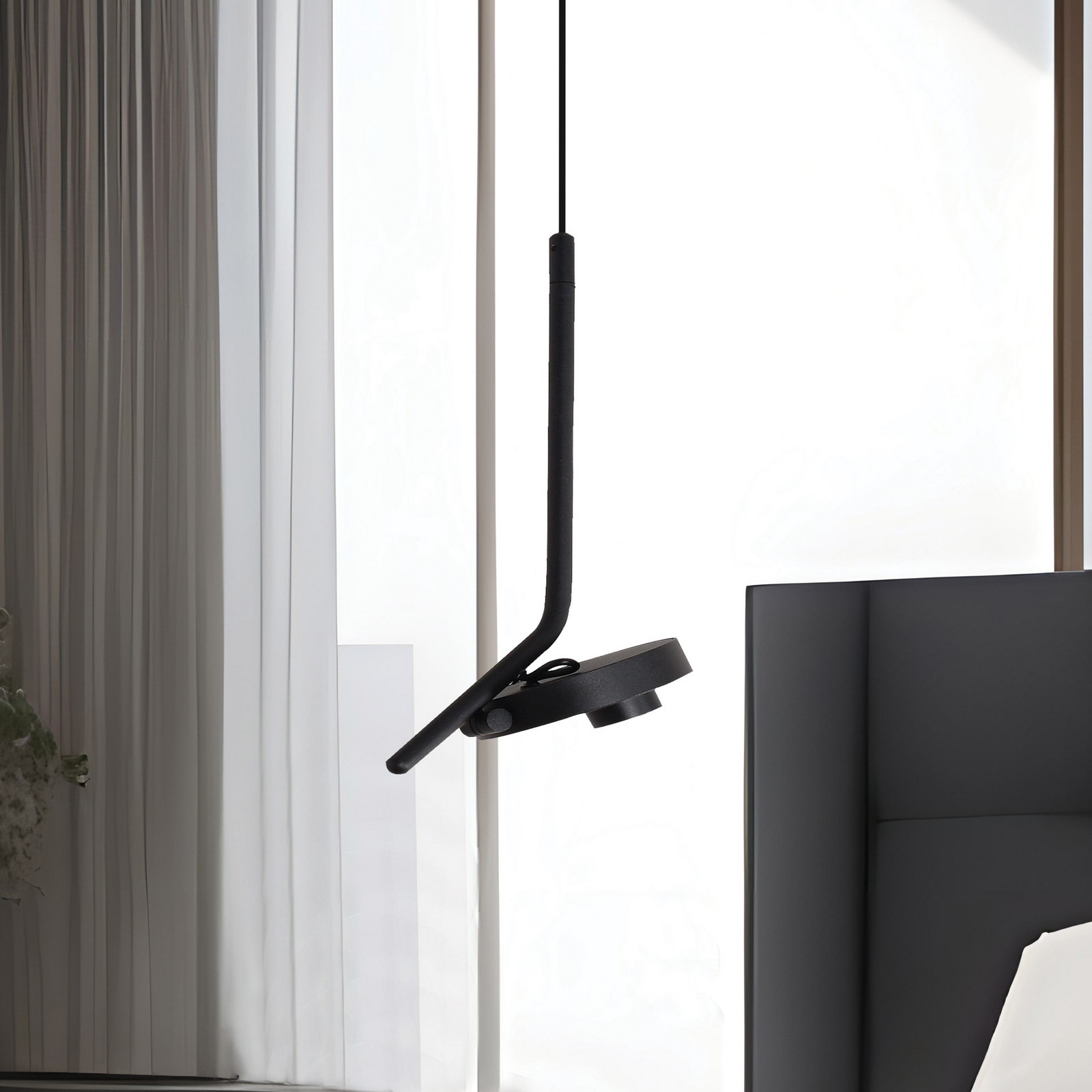 Viokef Lampă suspendată LED Factory negru Ø 15 cm metal - Camera de zi / sufragerie - Modern