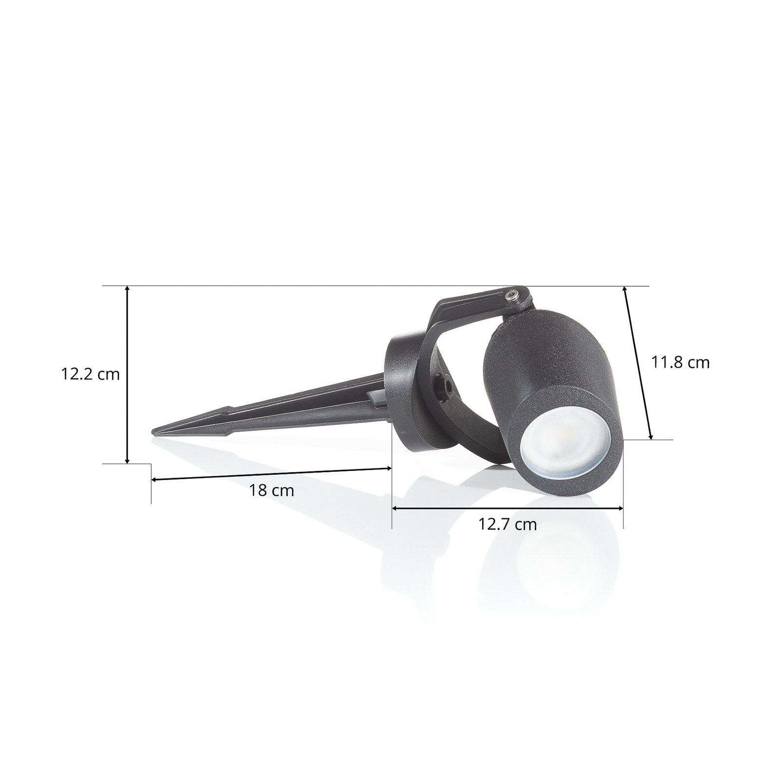 Lampe à piquet Minitommy 1 lampe CCT noire/givrée