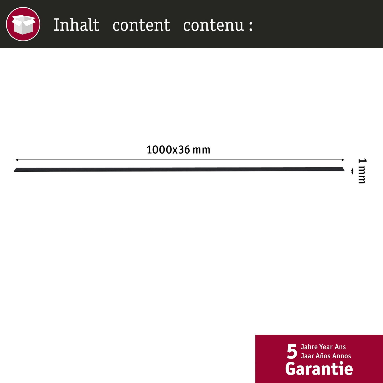 Copertura Paulmann Linion, nera, lunghezza 100 cm, plastica