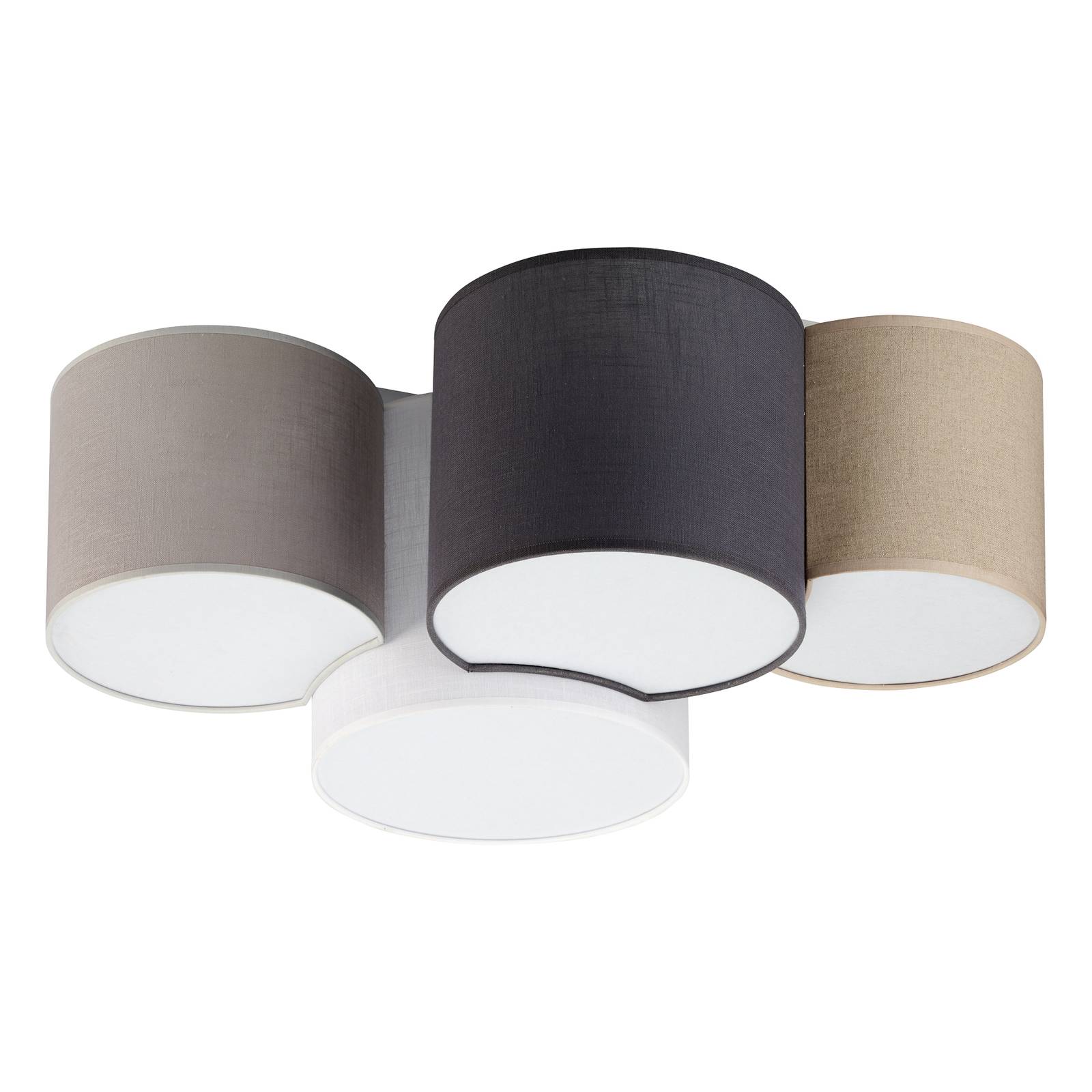 Plafondlamp Mona Colour, 4-lamps wit/bruin/grijs