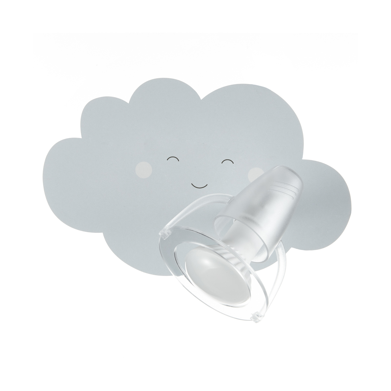 Wandlamp Wolkengezicht in grijs met spot