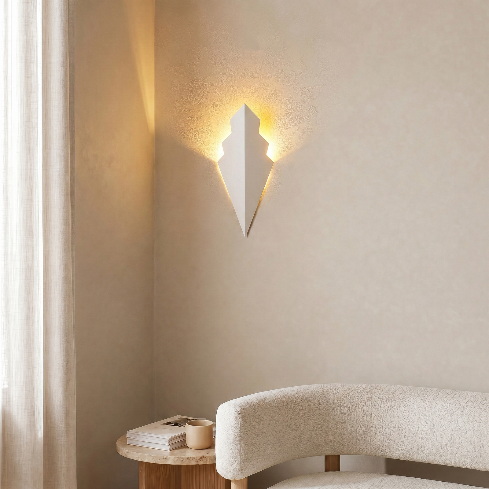Aplică de perete ARROW, albă, înălțime 40 cm, metal, G9