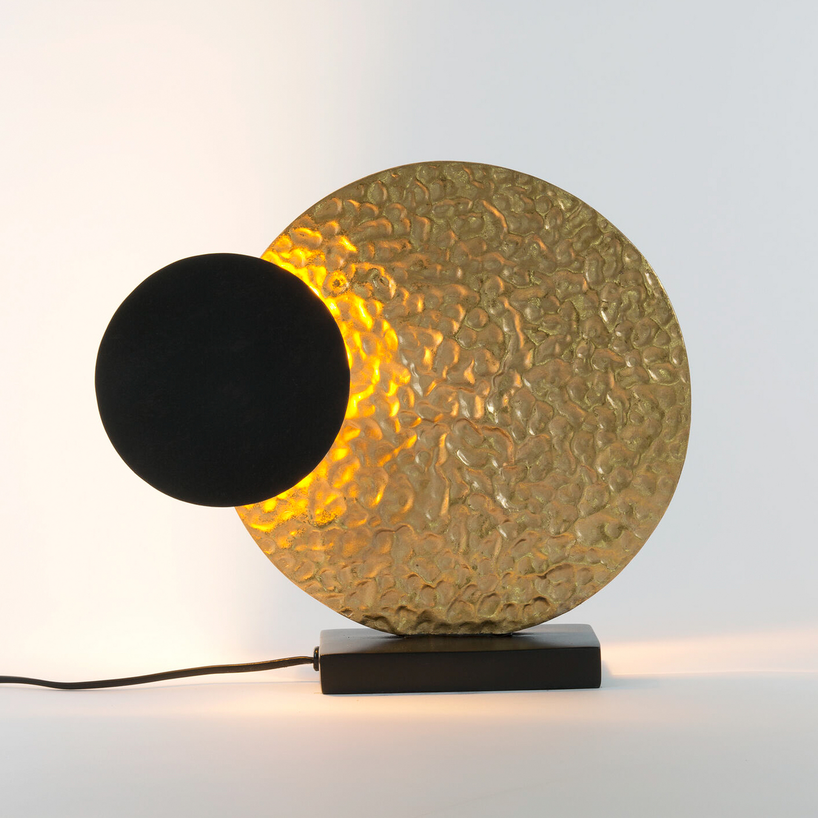 LED-bordlampe INFINITY TAVOLO, svart/gull, 27 cm, metall