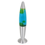 Lavalampe Volcan 3116, stahl, grün-blaue Flüssigkeit, E14
