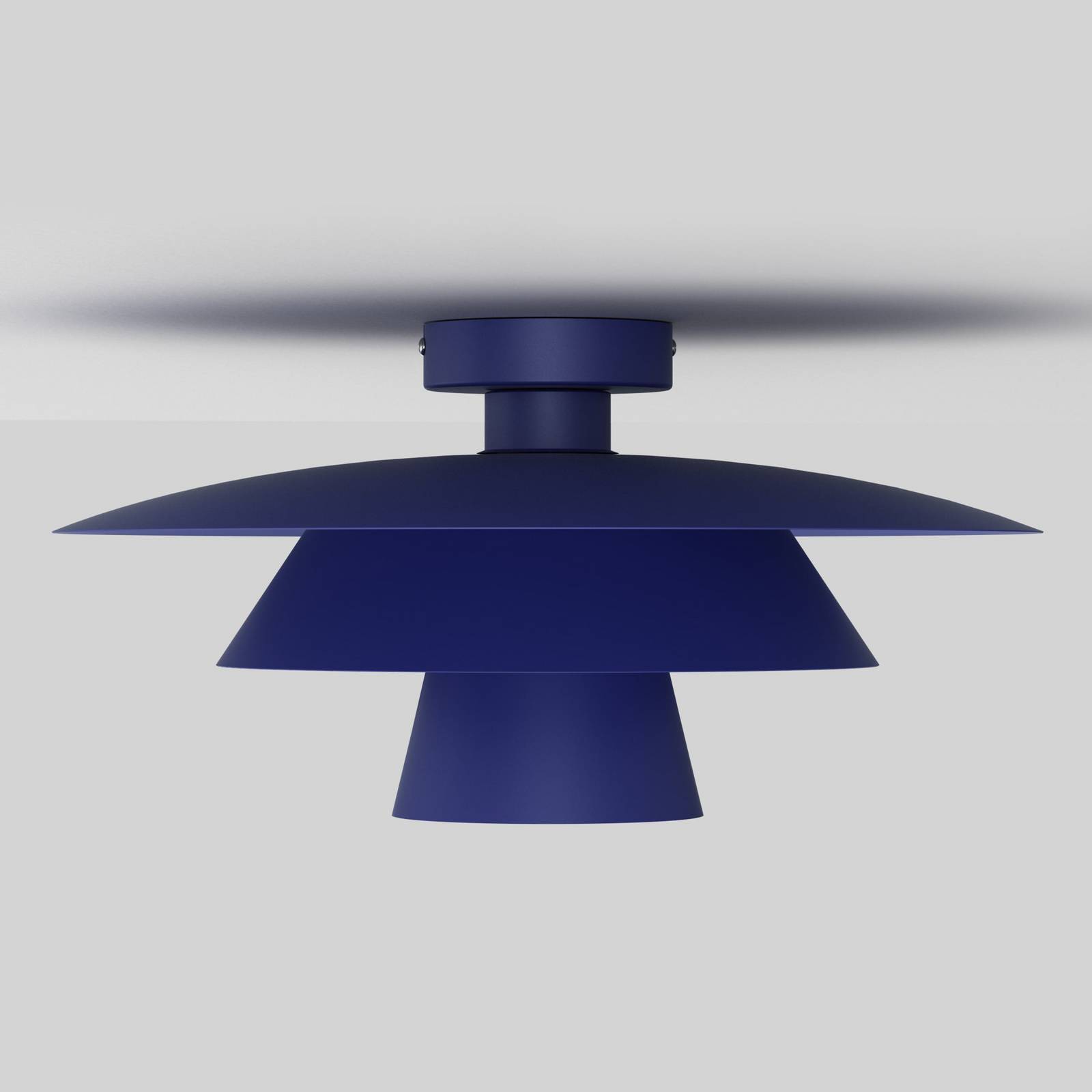 Lampa sufitowa Plato, ciemnoniebieska, metal, Ø 38 cm, E27