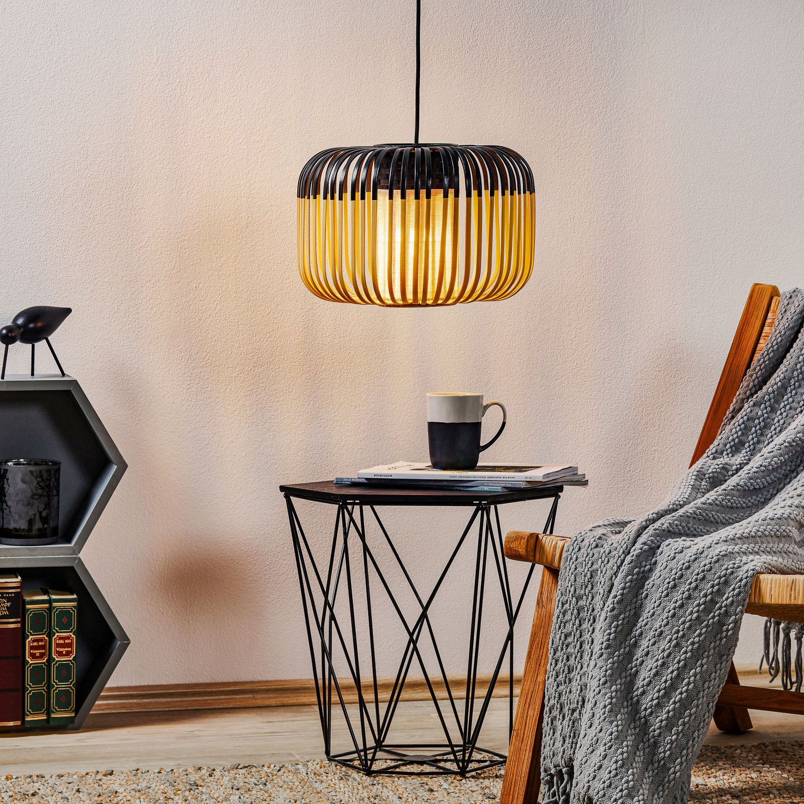 Bamboo Hanglamp S Black - Forestier