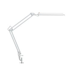 Lampada da tavolo LED MAULatlantic, bianca, altezza 38 cm, base a morsetto