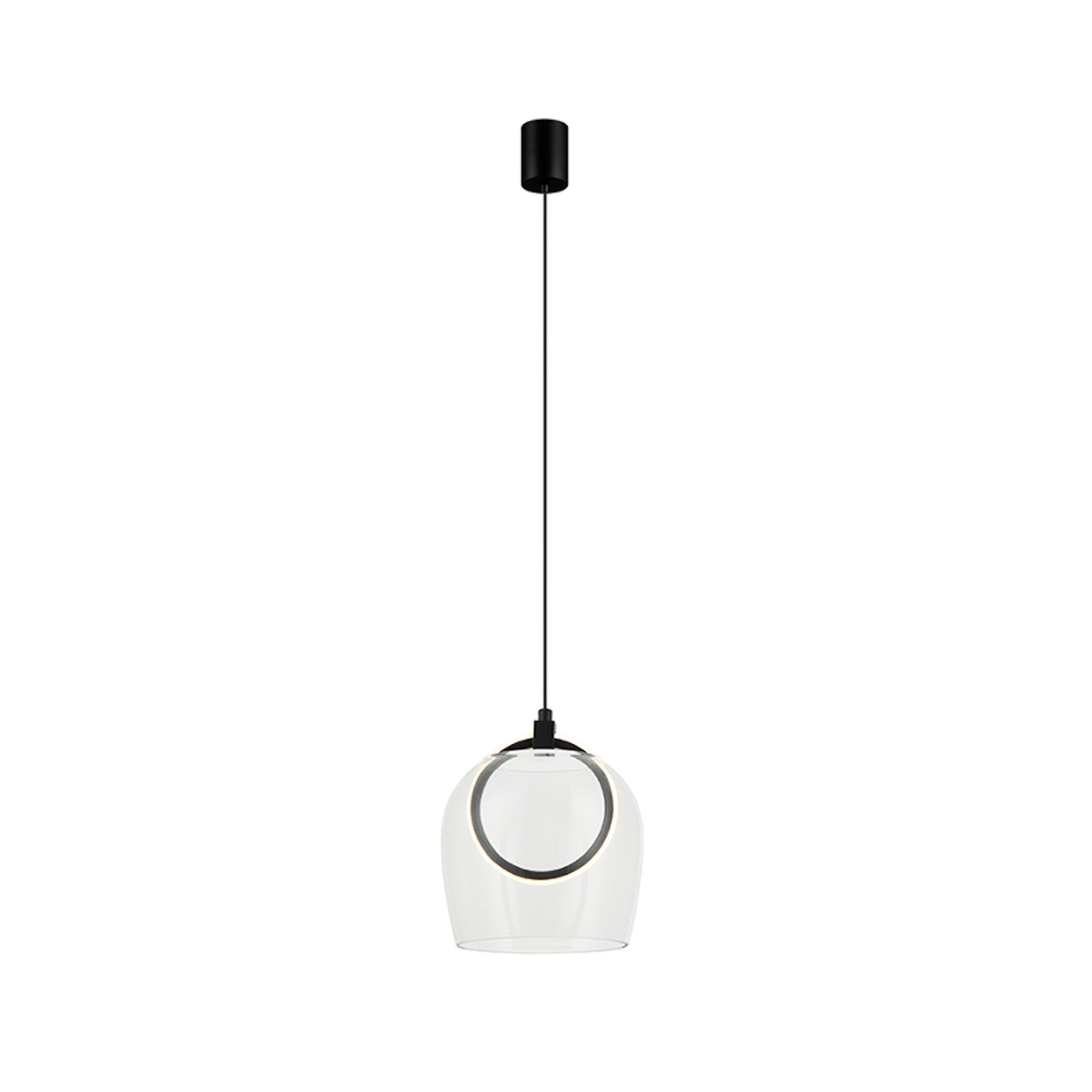 Suspension LED 23080, claire, à 1 lampe, verre, Ø 20 cm