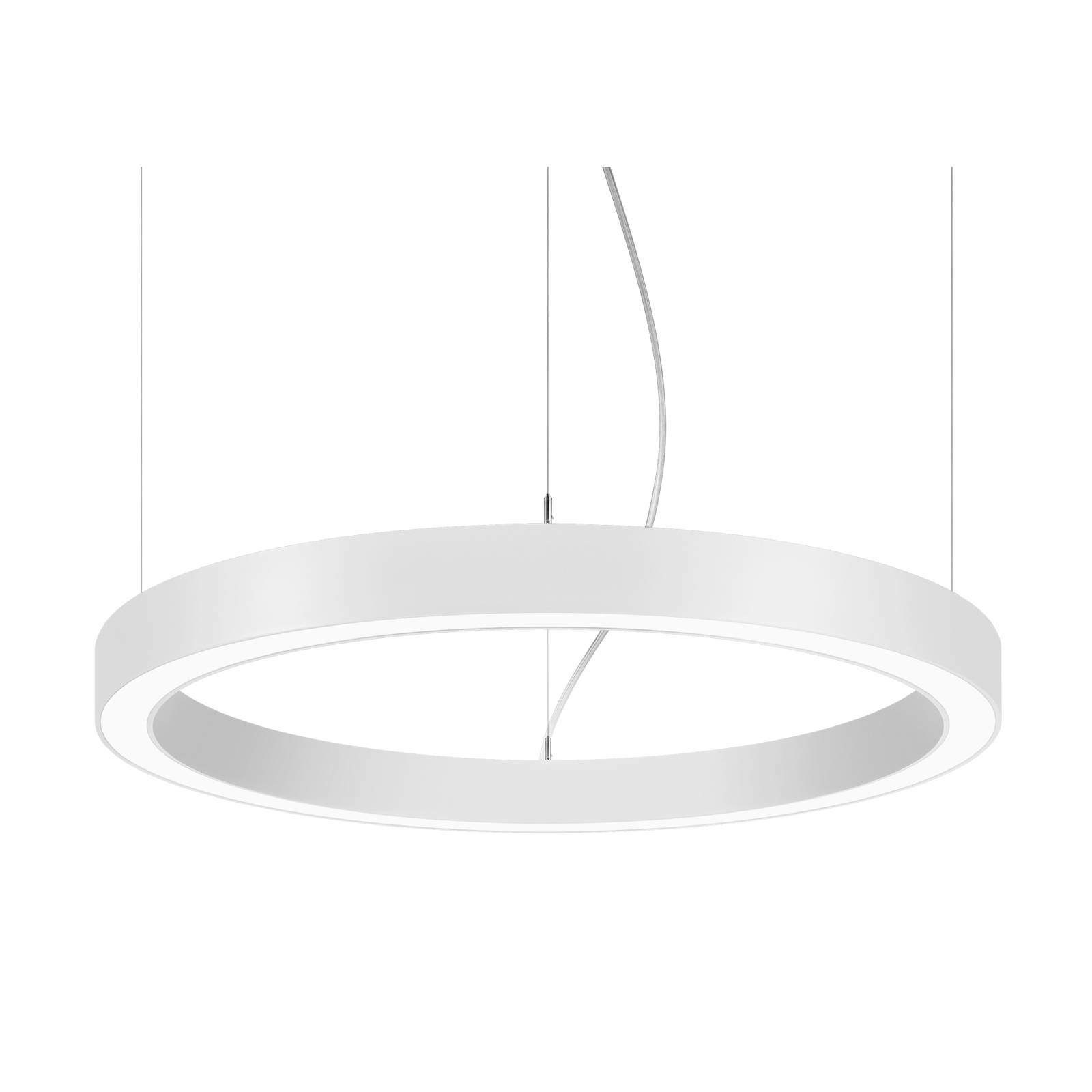 BRUMBERG Biro Circle Ring Hanglamp voor Werkkamer / Kantoor - modern - wit / opaal - Aluminium