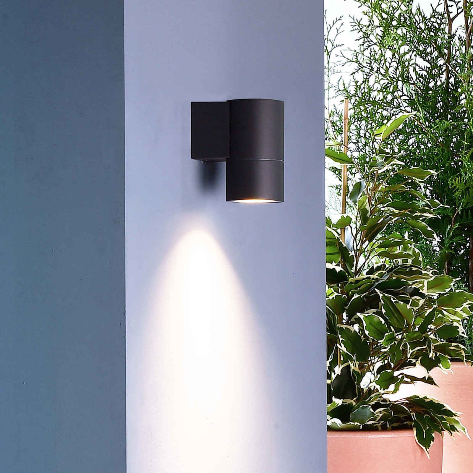 Achernar outdoor wall light 1-bulb down black grey