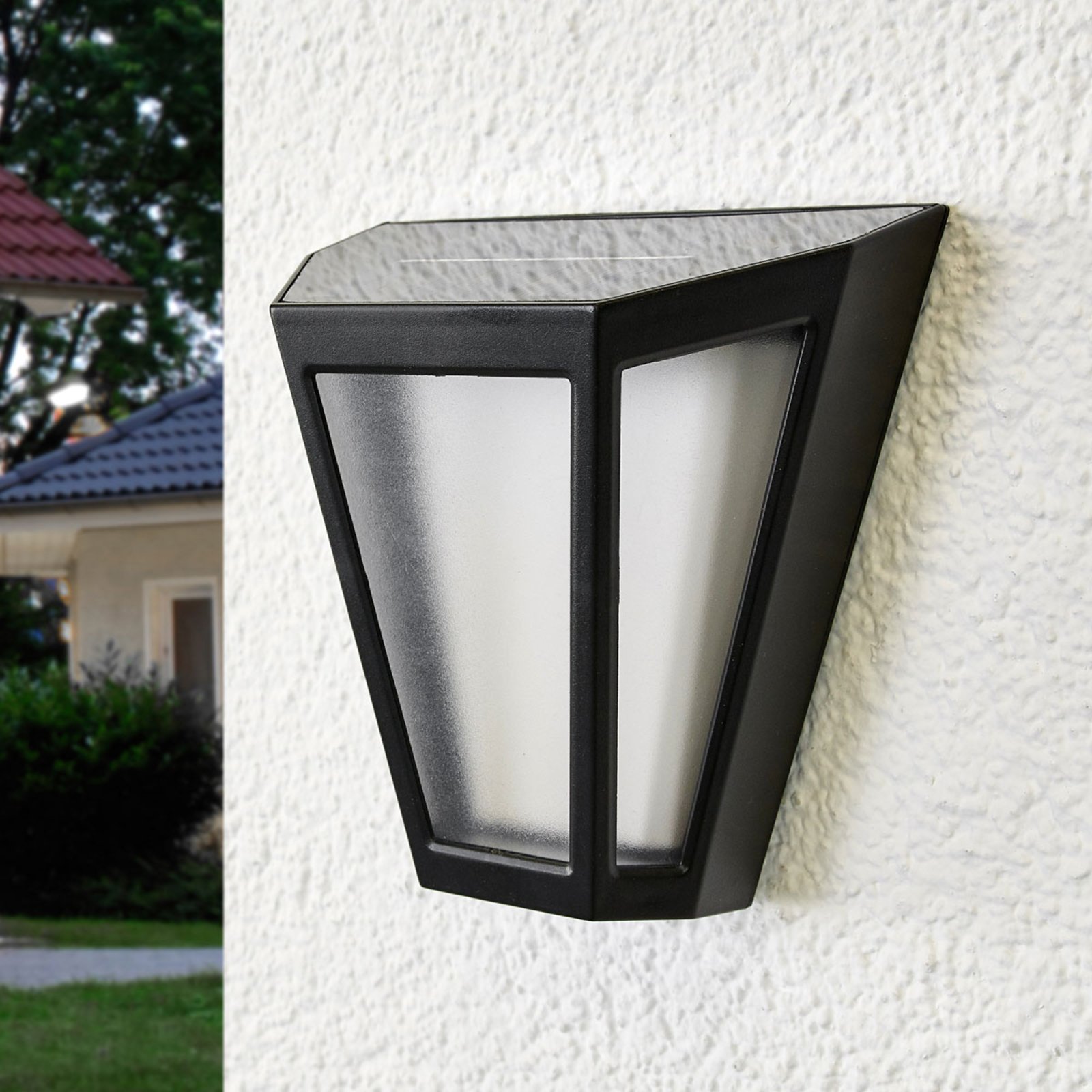 LED napelemes fali lámpa Yago, matt lámpabúrával